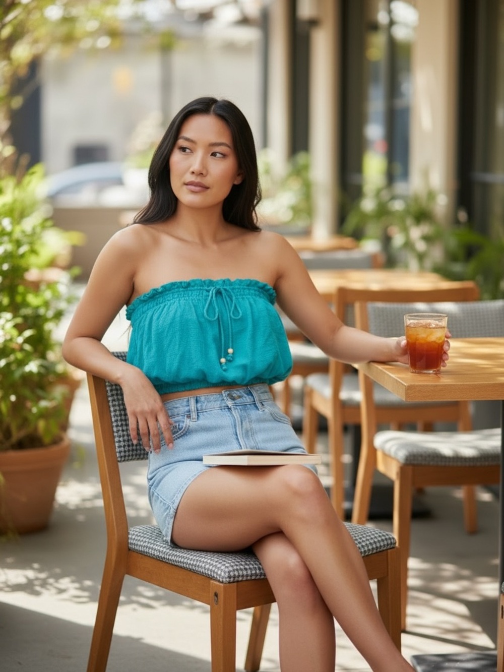 Free People Lupine Smocked Bubble Bandeau Top